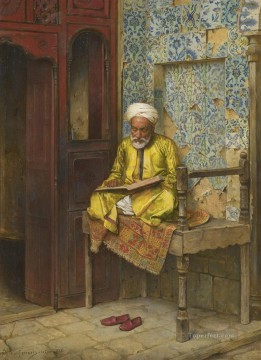 アラブ Painting - カイロの博学な男 ルートヴィヒ ドイツ・オリエンタリズム・アラベール